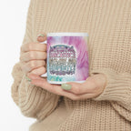 Funny Sarcastic Coffee Mug – “I’m Not Sarcastic, I’m Just Allergic to Stupidity” Quote – Colourful Tie‑Dye Ceramic Cup