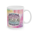 Funny Sarcastic Coffee Mug – “I’m Not Sarcastic, I’m Just Allergic to Stupidity” Quote – Colourful Tie‑Dye Ceramic Cup