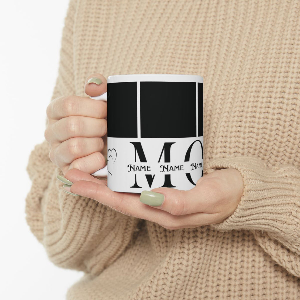 Personalized “MOM” Photo Mug | Custom Mother’s Day Gift with Names & Photos