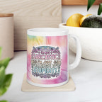 Funny Sarcastic Coffee Mug – “I’m Not Sarcastic, I’m Just Allergic to Stupidity” Quote – Colourful Tie‑Dye Ceramic Cup