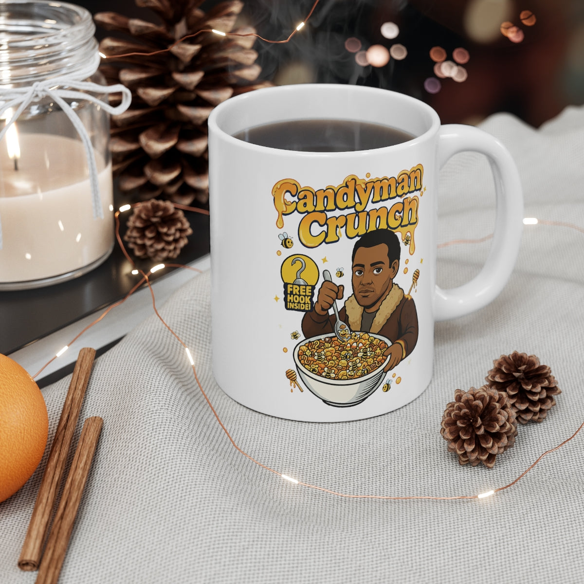 Candyman Crunch Horror Cereal Mug – Funny Candyman Movie Coffee Cup for Horror Fans & Collectors