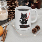 Darth Wisker Funny Cat Mug – Cute Space Villain Kitten Coffee Cup – Novelty Sci-Fi Gift for Cat Lovers