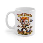 David Meowie Space Pawdity Funny Cat Mug – Cute Space Cat Coffee Mug, Parody Music Cat Gift, Cartoon Cat Tea Cup