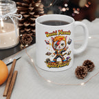 David Meowie Space Pawdity Funny Cat Mug – Cute Space Cat Coffee Mug, Parody Music Cat Gift, Cartoon Cat Tea Cup