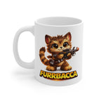 Furrbacca Funny Cat Mug – Cute Space Warrior Kitten Coffee Cup – Sci-Fi Inspired Novelty Gift for Cat Lovers
