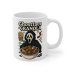 Ghostface Granola Horror Parody Mug – Funny Scary Movie Cereal Coffee Cup – Halloween Ceramic Novelty Gift