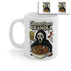 Ghostface Granola Horror Parody Mug – Funny Scary Movie Cereal Coffee Cup – Halloween Ceramic Novelty Gift