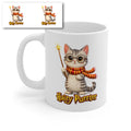 Hairy Purrter Cat Wizard Mug – Cute Magical Cat Coffee Cup – Funny Wizard Kitty Ceramic Mug Gift