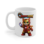 Iron Paw Superhero Cat Mug – Armoured Kitten Coffee Cup – Funny Gift for Cat Lovers