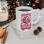 Kitty Minaj Super Paws Funny Cat Mug – Cute Pop Star Parody Coffee Mug, Kawaii Cartoon Cat Tea Cup Gift for Cat Lovers