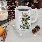 Meowfoy Cat Wizard Mug – Cute Magical Cat Coffee Cup – Funny Fantasy Kitten Ceramic Mug Gift