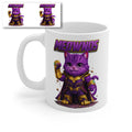 Meownos Superhero Cat Mug – Purple Power Kitten Coffee Cup – Funny Gift for Cat Lovers