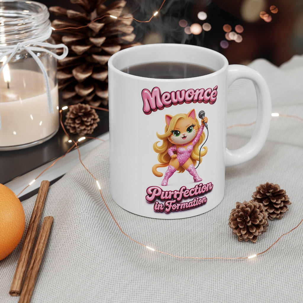 Mewoncé Cat Mug – Purrfection in Formation Coffee Cup | Cute Pop Culture Cat Lover Gift