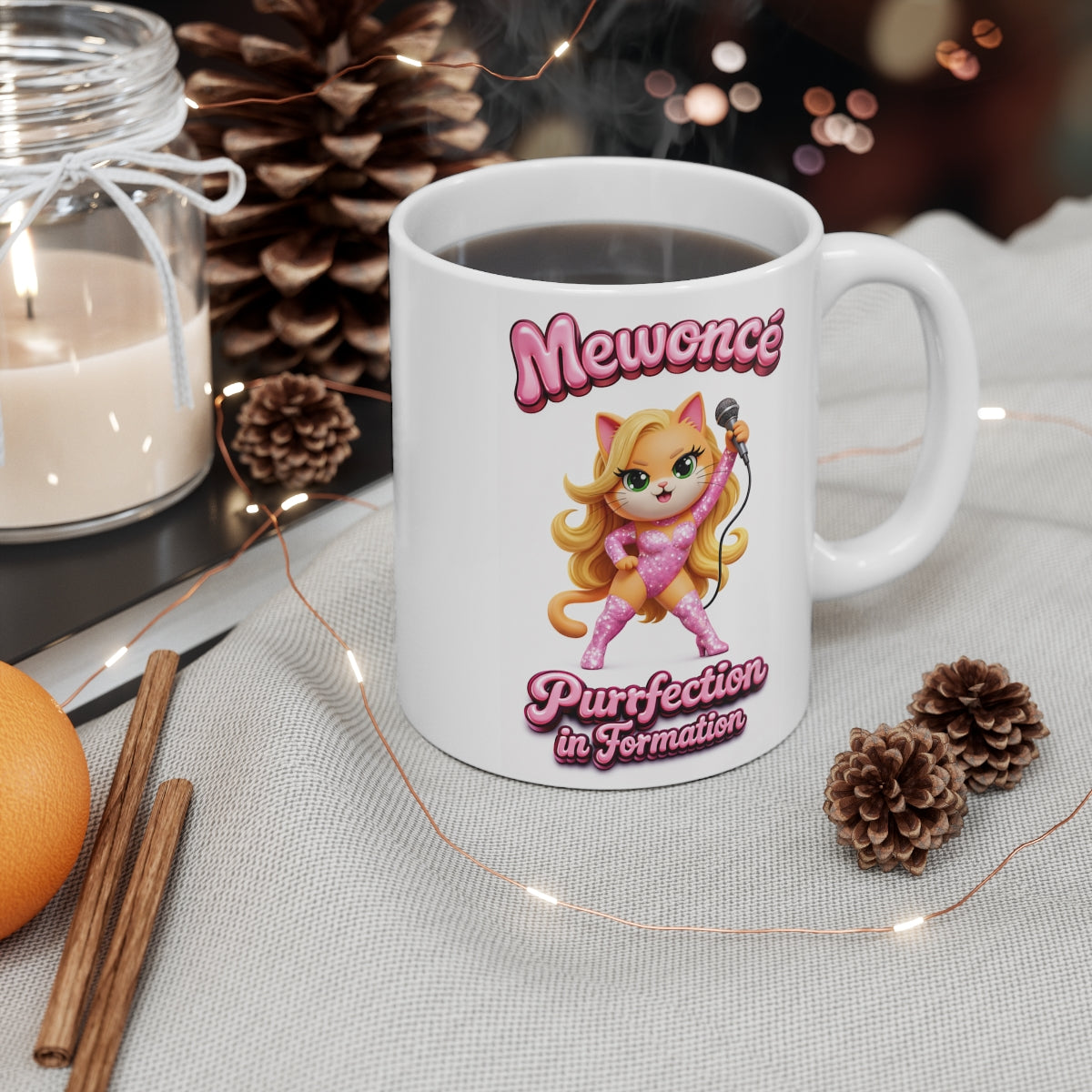 Mewoncé Cat Mug – Purrfection in Formation Coffee Cup | Cute Pop Culture Cat Lover Gift