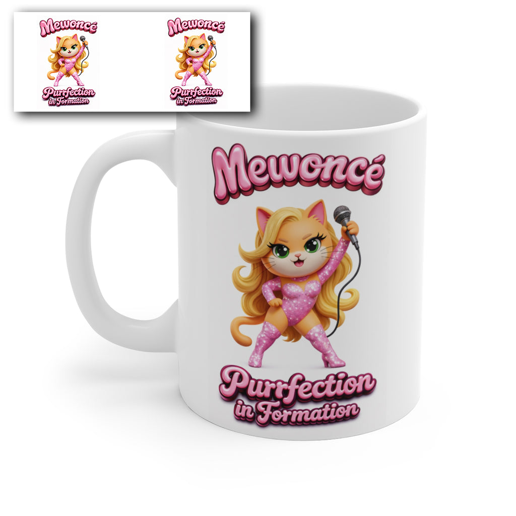 Mewoncé Cat Mug – Purrfection in Formation Coffee Cup | Cute Pop Culture Cat Lover Gift