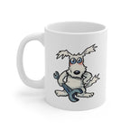 Funny Mechanic Dog Coffee Mug – Cartoon Dog with Spanner Ceramic Mug – Novelty Gift for Mechanics, Engineers & Dog Lovers