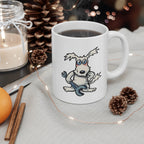 Funny Mechanic Dog Coffee Mug – Cartoon Dog with Spanner Ceramic Mug – Novelty Gift for Mechanics, Engineers & Dog Lovers