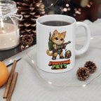 Pawpaw Fett Funny Cat Mug – Cute Space Bounty Hunter Kitten Coffee Cup – Sci-Fi Inspired Novelty Gift for Cat Lovers