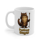 Purrbeus Hairgrid Cat Mug – Funny Wizard Cat Coffee Cup – Cute Fantasy Kitten Ceramic Mug Gift