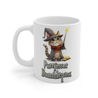 Purrfessor Dumblepaw Cat Wizard Mug – Cute Magical Cat Coffee Cup – Funny Fantasy Kitten Ceramic Mug Gift