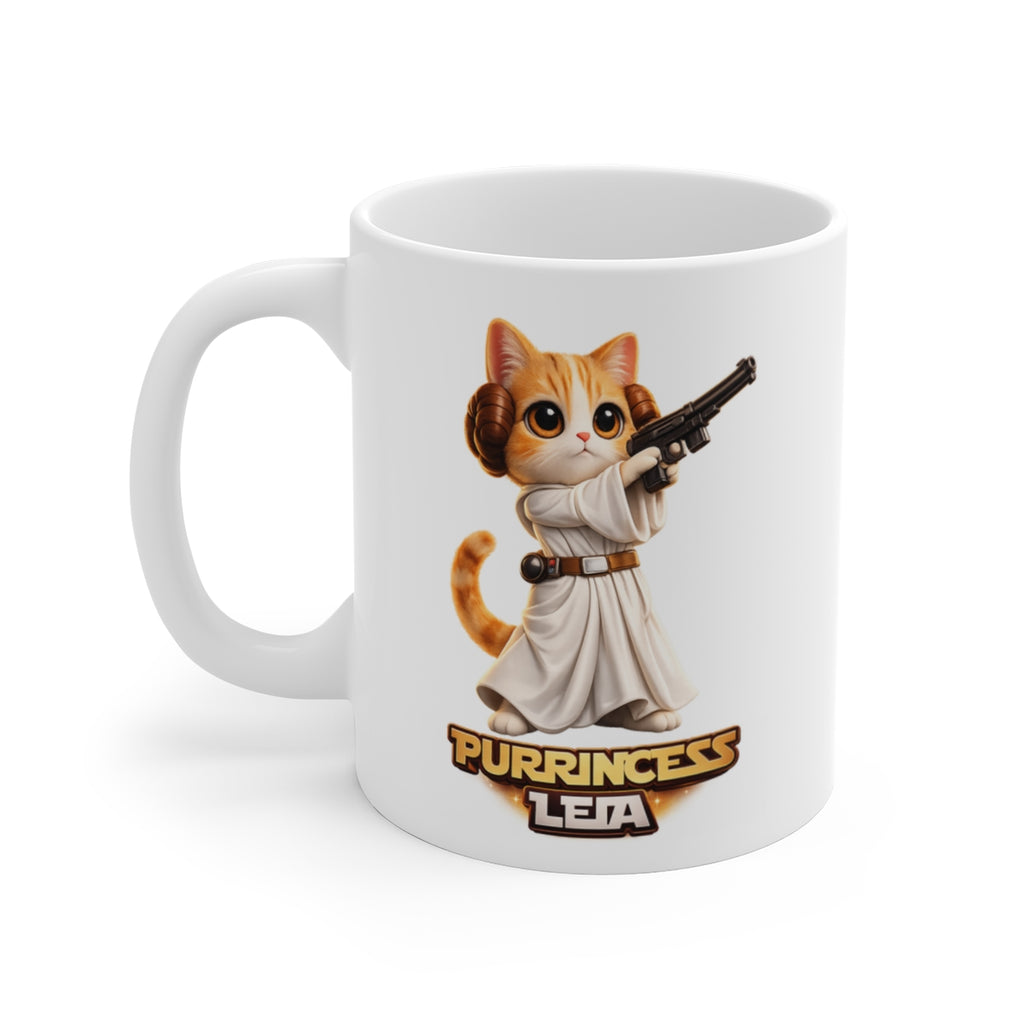 Cute Space Princess Cat Mug – Funny Sci-Fi Kitten Coffee Cup Gift