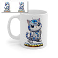Cute Space Robot Cat Mug – Funny Sci-Fi Kitten Coffee Cup – Galaxy Droid Inspired Novelty Gift