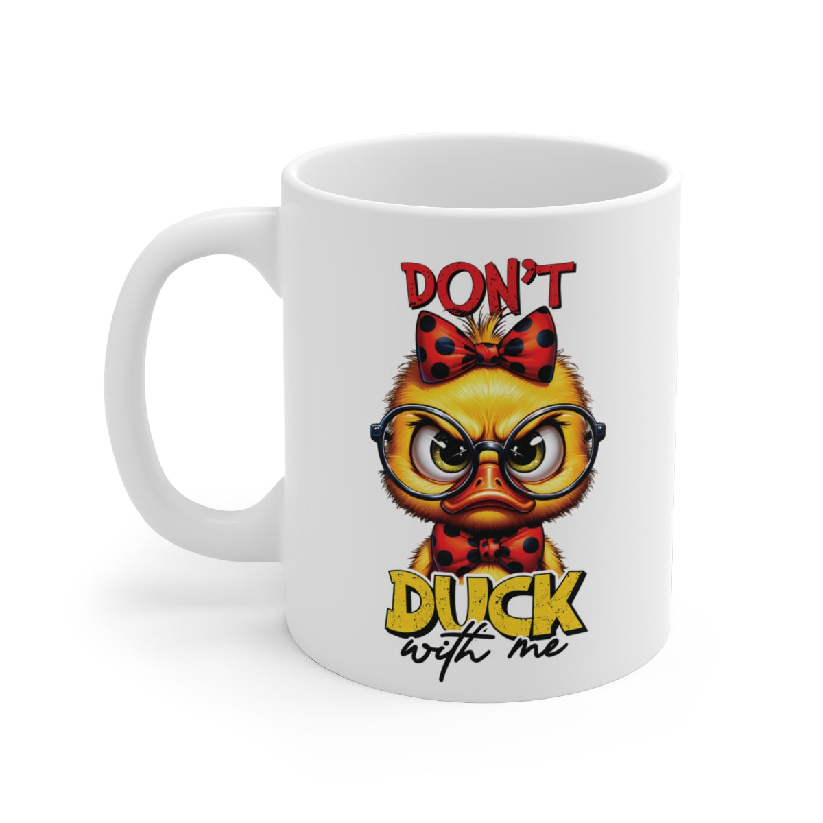 Funny Angry Duck Mug – “Don’t Duck With Me” Coffee Cup | Cute Sarcastic Gift for Animal Lovers, Co-workers & Friends