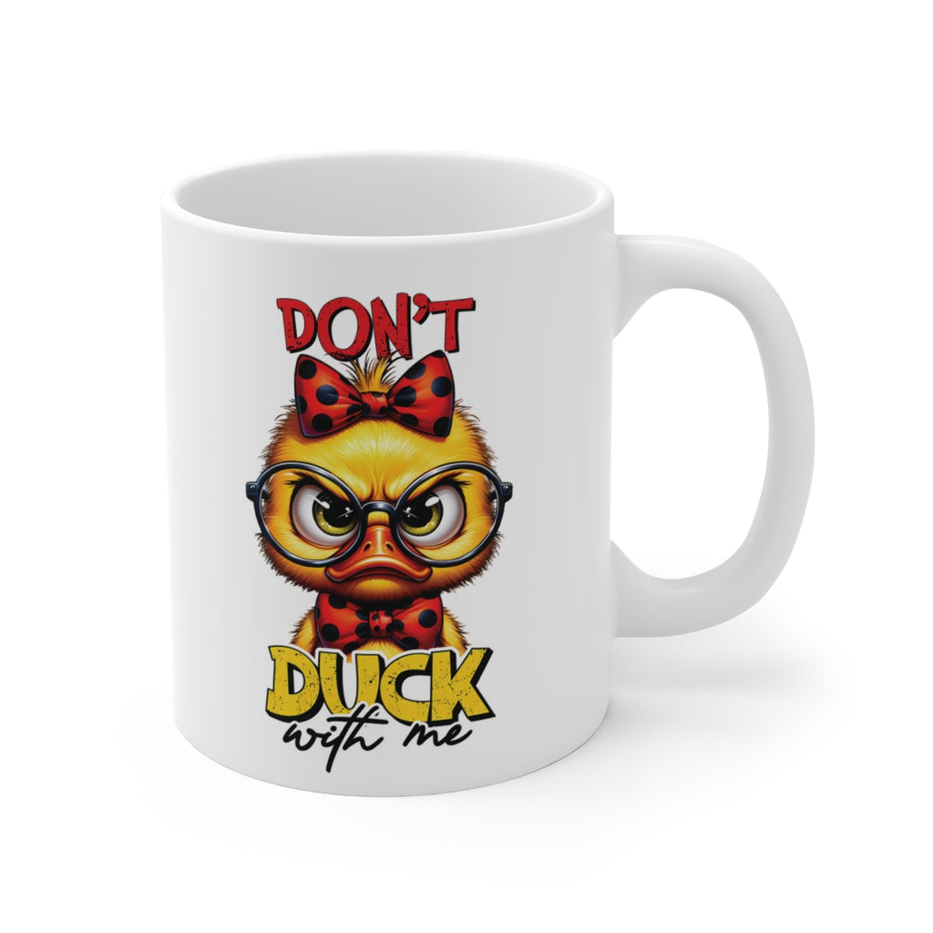 Funny Angry Duck Mug – “Don’t Duck With Me” Coffee Cup | Cute Sarcastic Gift for Animal Lovers, Co-workers & Friends