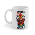 Funny Coffee Mug – “Coffee Addict” Crazy Chicken Design | Perfect Gift for Coffee Lovers & Morning Humor