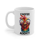 Funny Coffee Mug – “Coffee Addict” Crazy Chicken Design | Perfect Gift for Coffee Lovers & Morning Humor