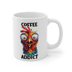 Funny Coffee Mug – “Coffee Addict” Crazy Chicken Design | Perfect Gift for Coffee Lovers & Morning Humor