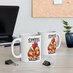 Funny Chicken Coffee Mug | “Coffee Pairs Well with Silence” Farm Animal Humor Mug for Coffee Lovers
