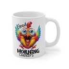 Good Morning Cluckers Funny Chicken Coffee Mug – Colourful Rooster Humour Gift for Farm Lovers & Early Risers
