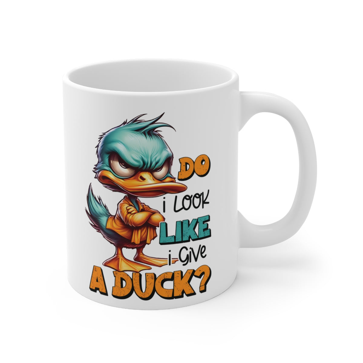 Funny Angry Duck Mug – “Do I Look Like I Give a Duck?” Coffee Cup | Sarcastic Gift for Him, Her, or Coworkers