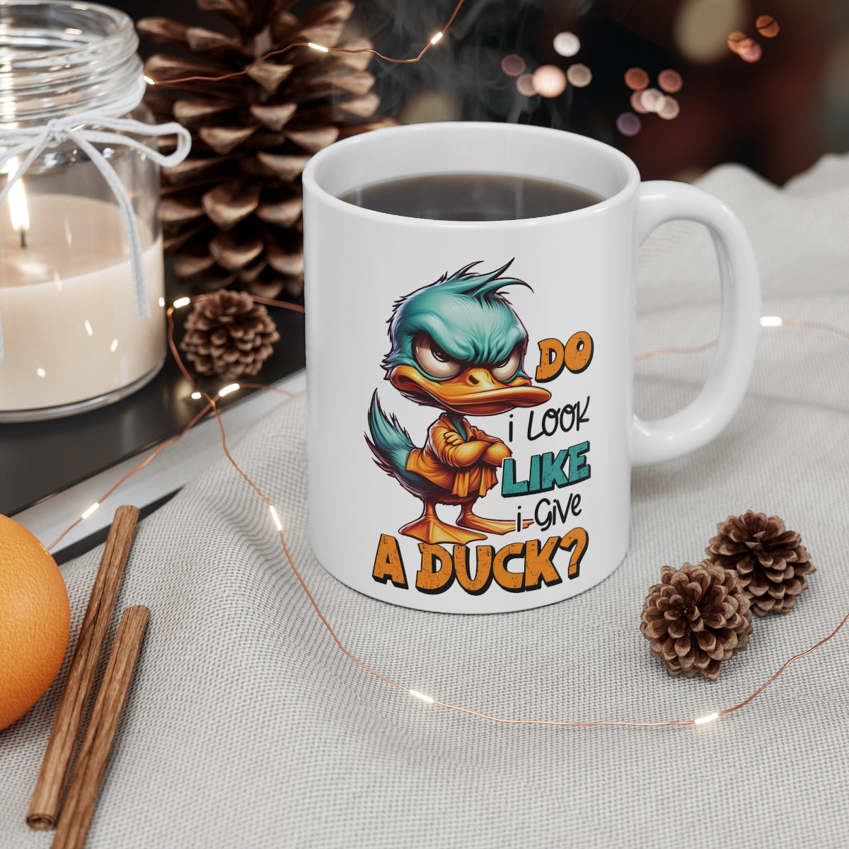 Funny Angry Duck Mug – “Do I Look Like I Give a Duck?” Coffee Cup | Sarcastic Gift for Him, Her, or Coworkers