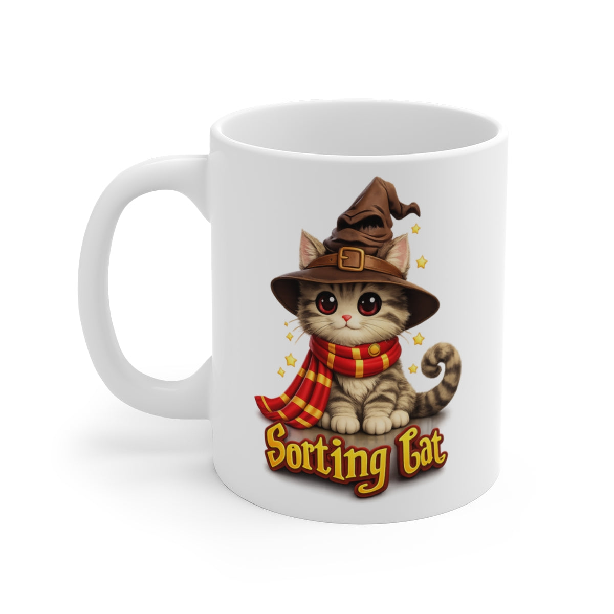 Sorting Cat Wizard Mug – Cute Magical Kitten Coffee Cup for Cat Lovers & Fantasy Fans