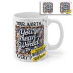 Funny Father’s Day Mug – “Your Worth More Than Every Penny” Dad Joke Coffee Cup Gift