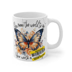 Mother’s Day Butterfly Mug – “You Mean the World to Me” Floral Ceramic Coffee Cup Gift for Mum