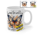 Mother’s Day Butterfly Mug – “You Mean the World to Me” Floral Ceramic Coffee Cup Gift for Mum