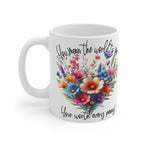 You Mean the World to Me Mum Mug – Mother’s Day Floral Coffee Cup Gift for Mum