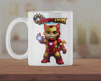 Iron Paw Superhero Cat Mug – Armoured Kitten Coffee Cup – Funny Gift for Cat Lovers