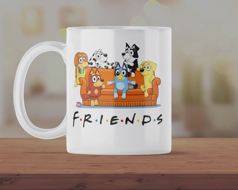 Cute Cartoon Dog Friends Sofa Mug – Funny Coffee Cup Gift for TV Lovers & Best Friends