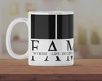 Personalized Family Photo Mug – Custom Picture & Quote Coffee Cup | “Family Where Life Begins” Gift