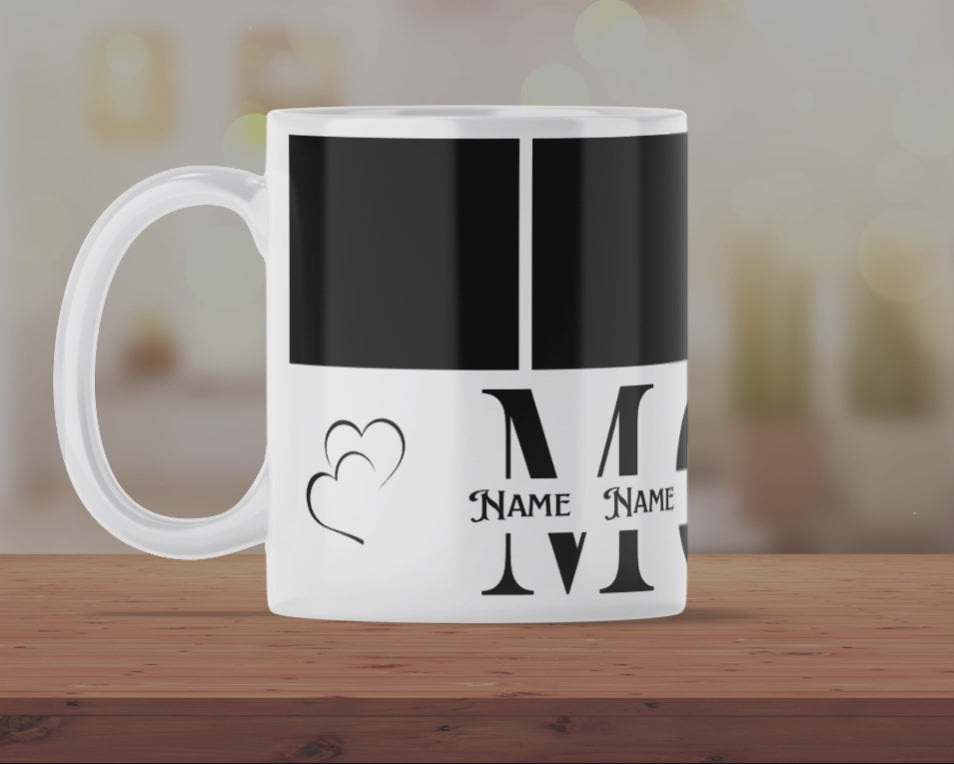 Personalized “MOM” Photo Mug | Custom Mother’s Day Gift with Names & Photos