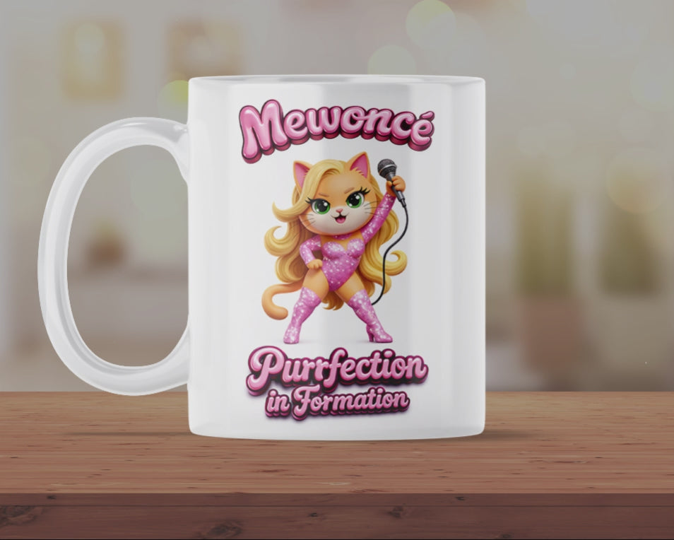 Mewoncé Cat Mug – Purrfection in Formation Coffee Cup | Cute Pop Culture Cat Lover Gift