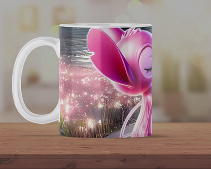 Romantic Stitch & Angel Love Mug – Cute Couple Gift Ceramic Coffee Mug